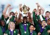 Springbok legend ‘Beast’ Mtawarira hands over Rugby World Cup trophy – PICTURE