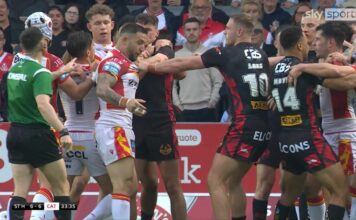 Catalans Dragons’ Franck Maria sin-binned after high tackle sparks brawl against St Helens | Rugby Union News | Sky Sports