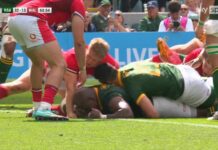 Bongi Mbonambi powers over for the Springboks against Wales | Rugby Union News | Sky Sports