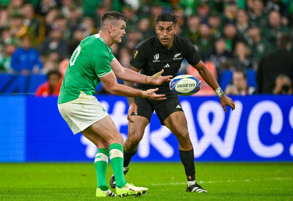 Jonathan Sexton and Rieko Ioane had a heated exchange after the game