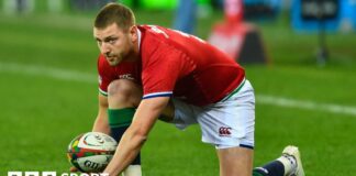 Finn Russell playing for the British and Irish Lions