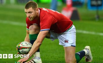 Finn Russell playing for the British and Irish Lions