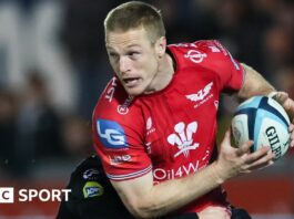 Johnny McNicholl on the attack for Scarlets