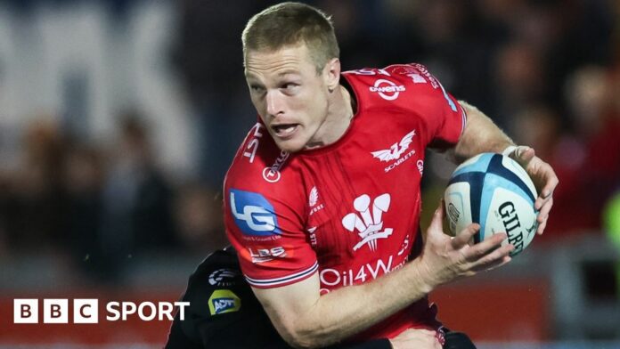 Johnny McNicholl on the attack for Scarlets