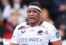 Mako Vunipola after being sent off against Newcastle Falcons