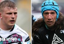 Jac Morgan and Justin Tipuric in action for Ospreys