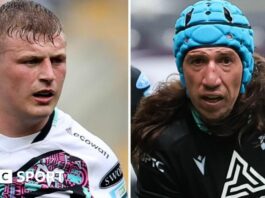 Jac Morgan and Justin Tipuric in action for Ospreys
