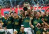 Siya Kolisi lifts the Rugby Championship trophy