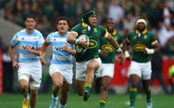 Springboks claim Rugby Championship title on Etzebeth's special day