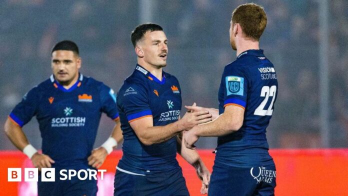 Edinburgh players during the defeat to Leinster