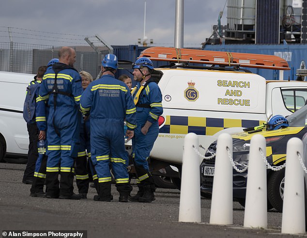 Emergency services were called to the scene at 2.45pm on September 3 after a wild swimmer went missing after heading into the Firth of Forth (Pictured: Coastguard rescue teams)