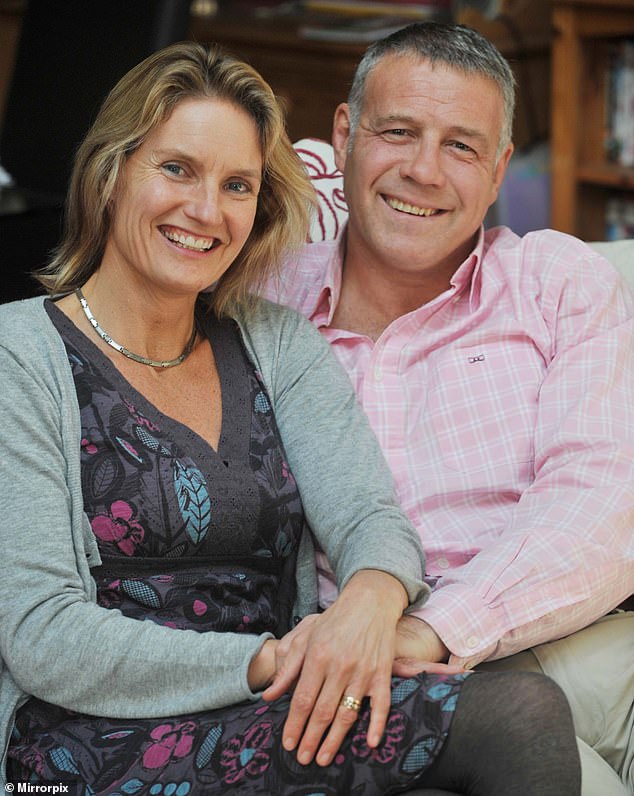 The mother-of-two, who had made a previous attempt on her life, had been visited by a mental health practitioner just hours before she went for her final swim (pictured: Scott hastings and his wife Jenny)