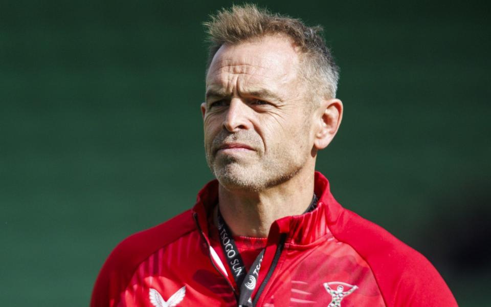 Harlequins' Head Coach Danny Wilson during the Gallagher Premiership Rugby match between Harlequins and Newcastle Falcons