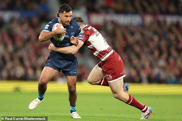 A ban would rule Hiku (pictured carrying the ball in the Super League grand final) out of international duties for New Zealand at the upcoming Pacific Championships