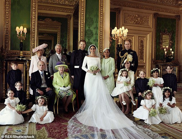 The official photograph taken on Harry and Meghan's wedding day were taken in the Green Drawing Room which was 'one of the most lavish and costly interior decoration schemes ever carried out in England', according to the Royal Collection Trust