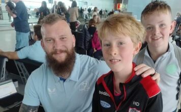 Young Enniscorthy rugby players rub shoulders with their Leinster idols on tour to Italy