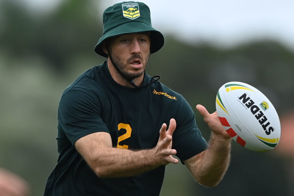 Ben Hunt in action at Kangaroos training.