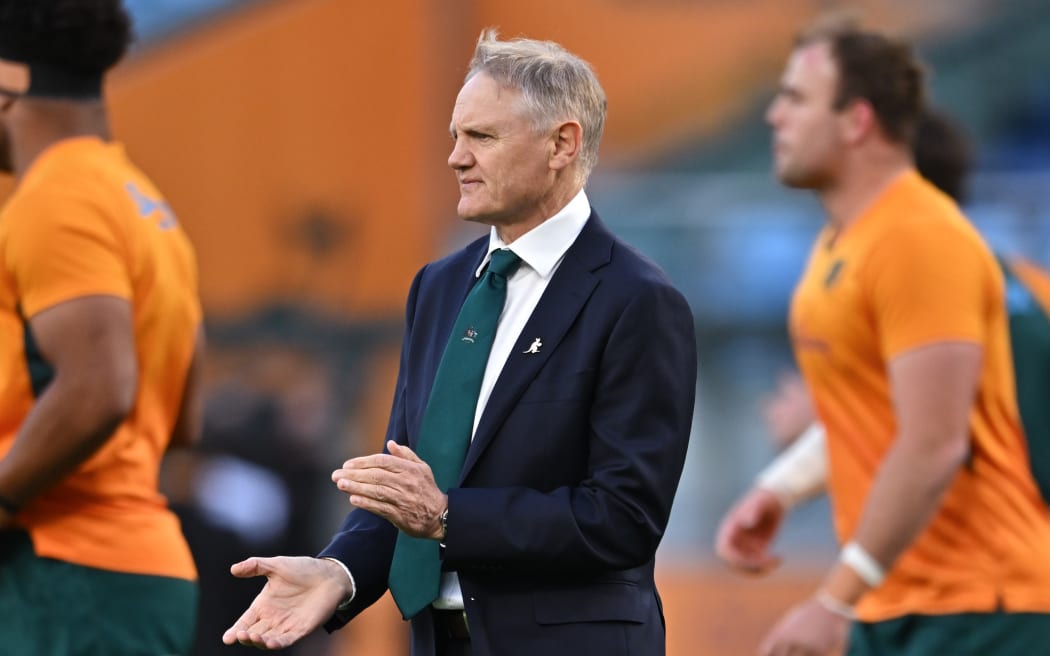 Wallabies head coach Joe Schmidt before the international rugby match against Georgia at Allianz Stadium in Sydney in July.