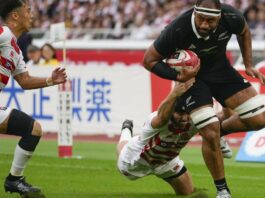 All Blacks overcome Japan to win 1st northern rugby tour test 64-19