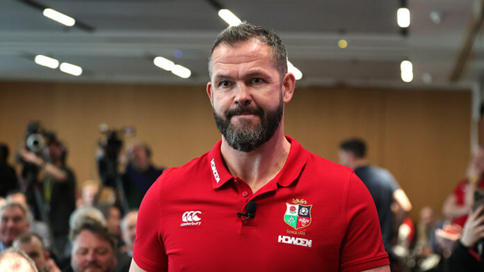 Andy Farrell, Head Coach of the British & Irish Lions walks into the conference room during the British & Irish Lions Head Coach Announcement for the 2025 Tour to Australia. Pic: David Rogers/Getty Images