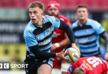 Full-back Cameron Winnett made his Cardiff debut against Harlequins in 2021