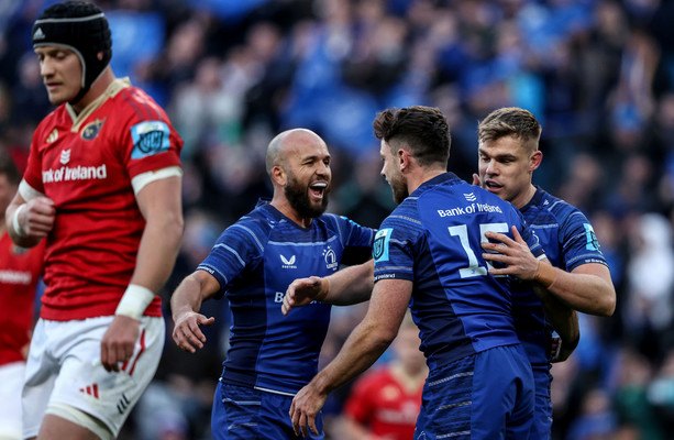 Early blitz sees Leinster power to bonus-point defeat of Munster in Croke Park