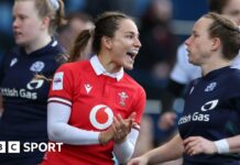 Jasmine Joyce celebrates against Scotland