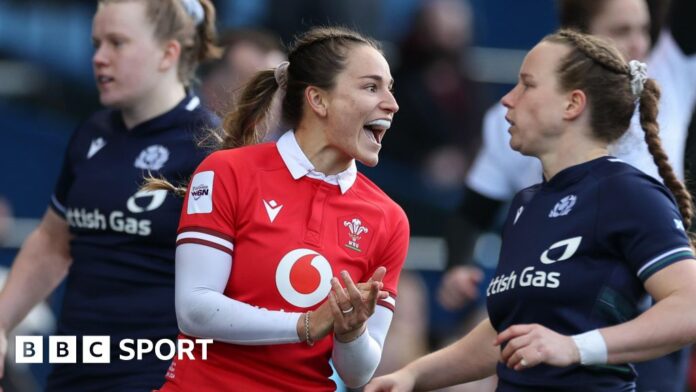 Jasmine Joyce celebrates against Scotland