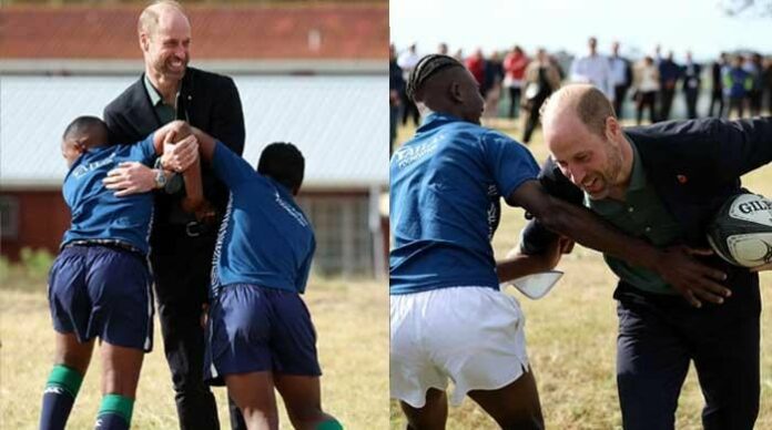 Prince William misses Kate Middleton during rugby showdown in South Africa