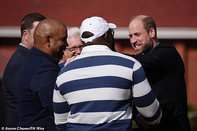 The Prince of Wales meets former Springboks player Tendai Mtawarira in Cape Town today