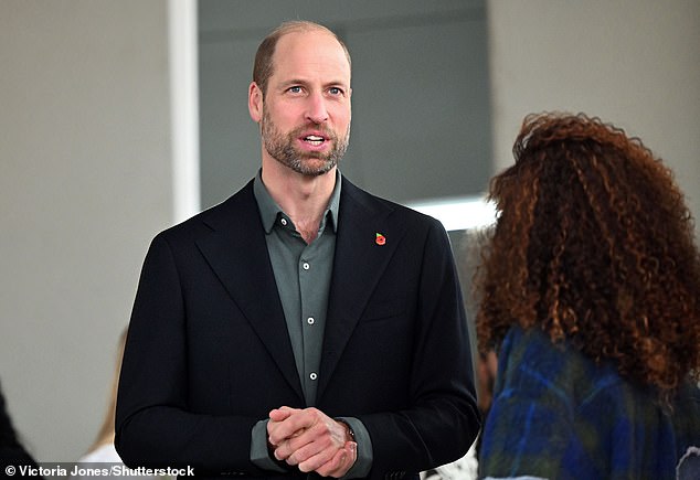 Prince William speaks with South African actress Nomzamo Mbatha in Cape Town today