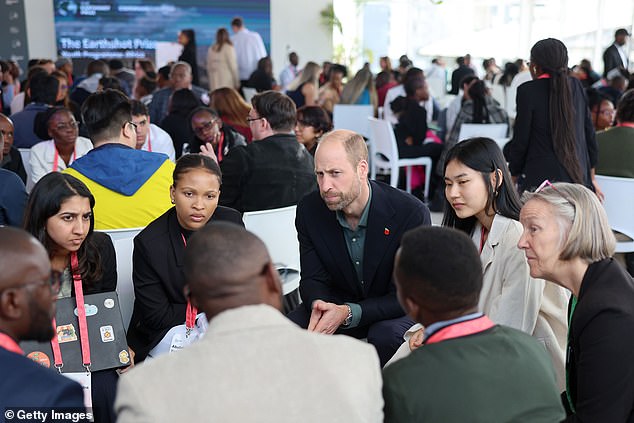 Prince William at the Earthshot Prize Climate Leaders Youth Programme in Cape Town today