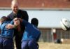 Prince William launches South Africa trip playing touch rugby with kids — and 'The Beast'