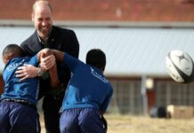 Prince William launches South Africa trip playing touch rugby with kids — and 'The Beast'