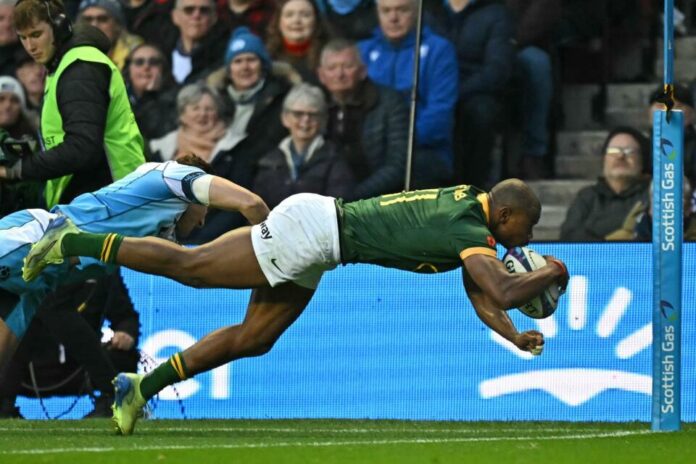 Springboks go top after they down Scotland in scrappy Murrayfield Test