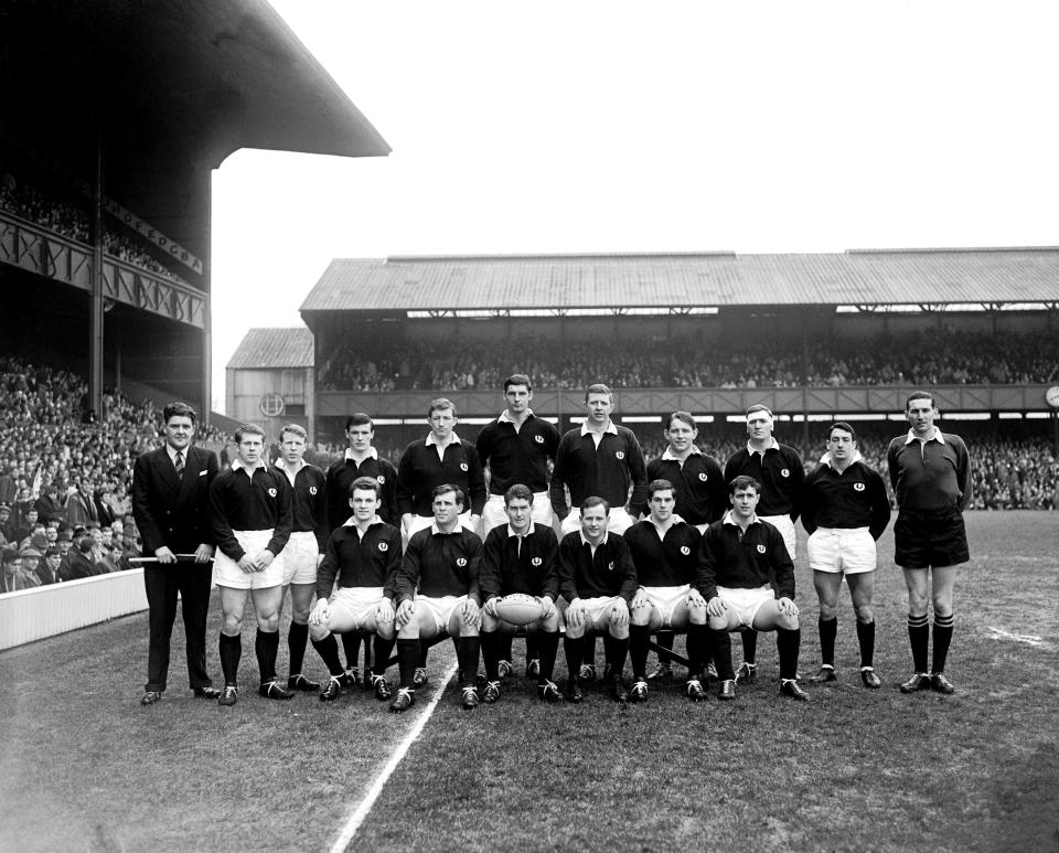 Derrick Grant (second right) with the Scotland team