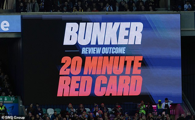 Cummings' yellow card was upgraded to a 20-minute red after a review