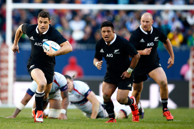 Dan Carter playing for the All Blacks