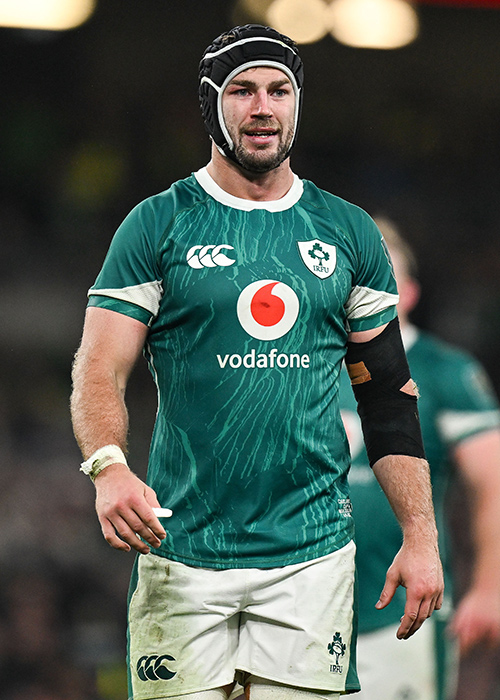 Caelan Doris during the Autumn Nations Series match between Ireland and New Zealand