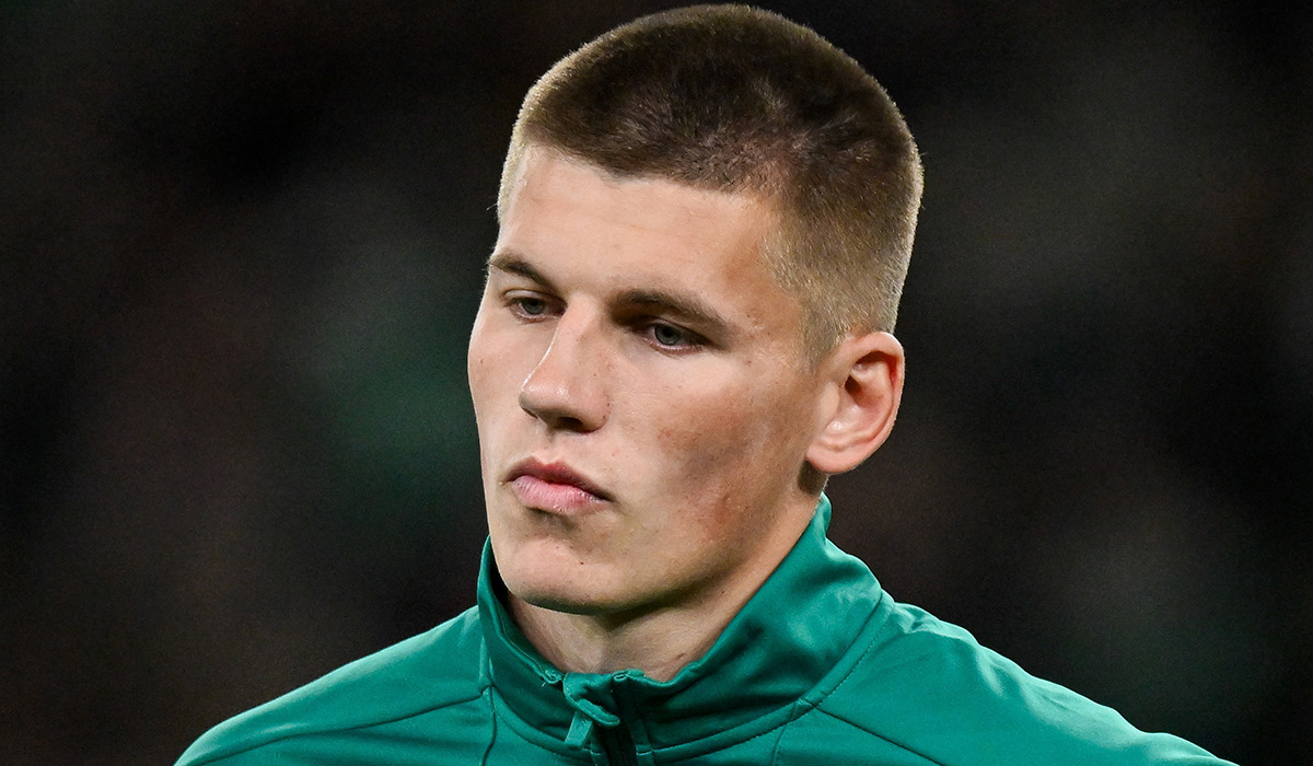 Sam Prendergast of Ireland before the Autumn Nations Series match between Ireland and Argentina at the Aviva Stadium in Dublin. Pic: Brendan Moran/Sportsfile