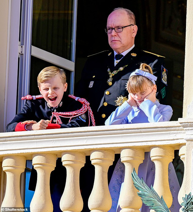 Prince Jacques and Princess Gabriella of Monaco sorely tested their parents' patience as they took to the balcony to mark the country's National Day on Tuesday