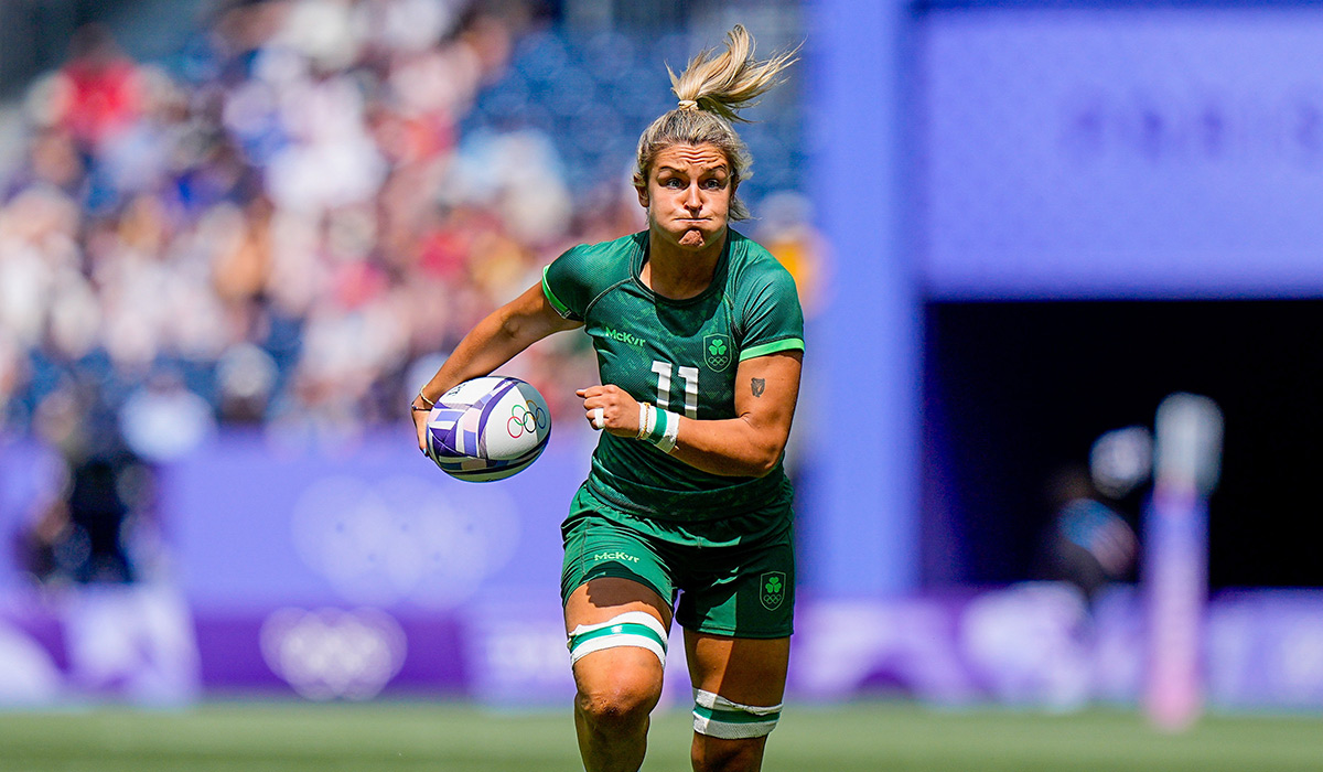 Erin King represented the Ireland Sevens at the Paris Olympics before making the switch to join the 15s squad. Pic: Hugo Pfeiffer/Sportsfile