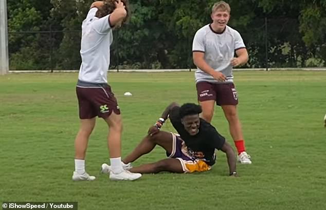 Speed copped several big hits during his rugby league experience but struggled to get back up the most after the Wallace hit