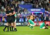 New Zealand celebrate victory over Ireland at the 2023 Rugby World Cup