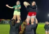 Martin Giles/BBC Woman rugby players at Cambridge Rugby Club training