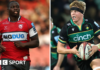 Afolabi Fasogbon and Henry Pollock playing for Gloucester and Northampton Saints