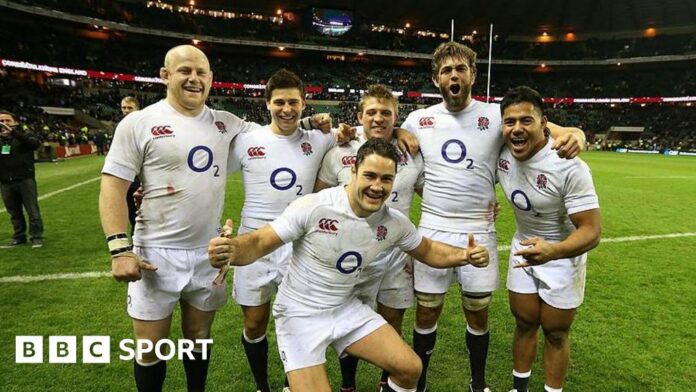 England celebrate beating New Zealand