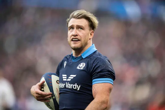 Stuart Hogg during the Six Nations rugby match between France and Scotland in Saint-Denis, 26 February 2023