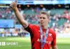 Liam Williams of Saracens celebrates following the Gallagher Premiership Rugby Final between Exeter Chiefs and Saracens at Twickenham