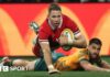 Liam Williams scores a try for Wales against Australia in Melbourne in July this year